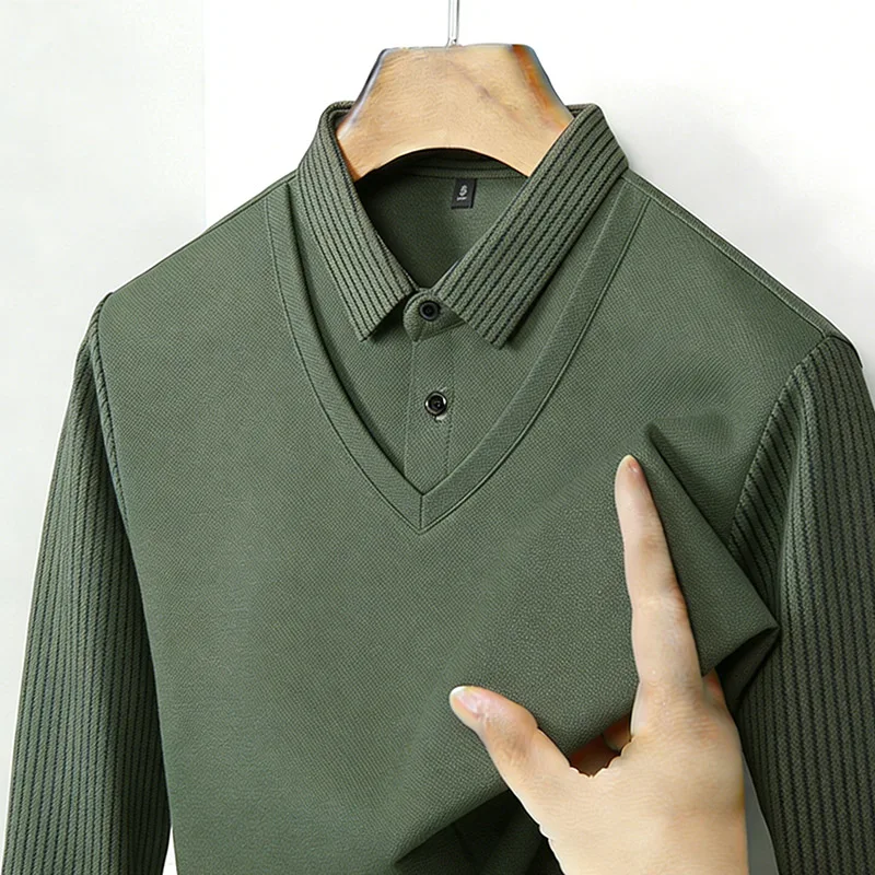 Mens Fashion Trend - Men's Fake Two Piece Shirt Collar