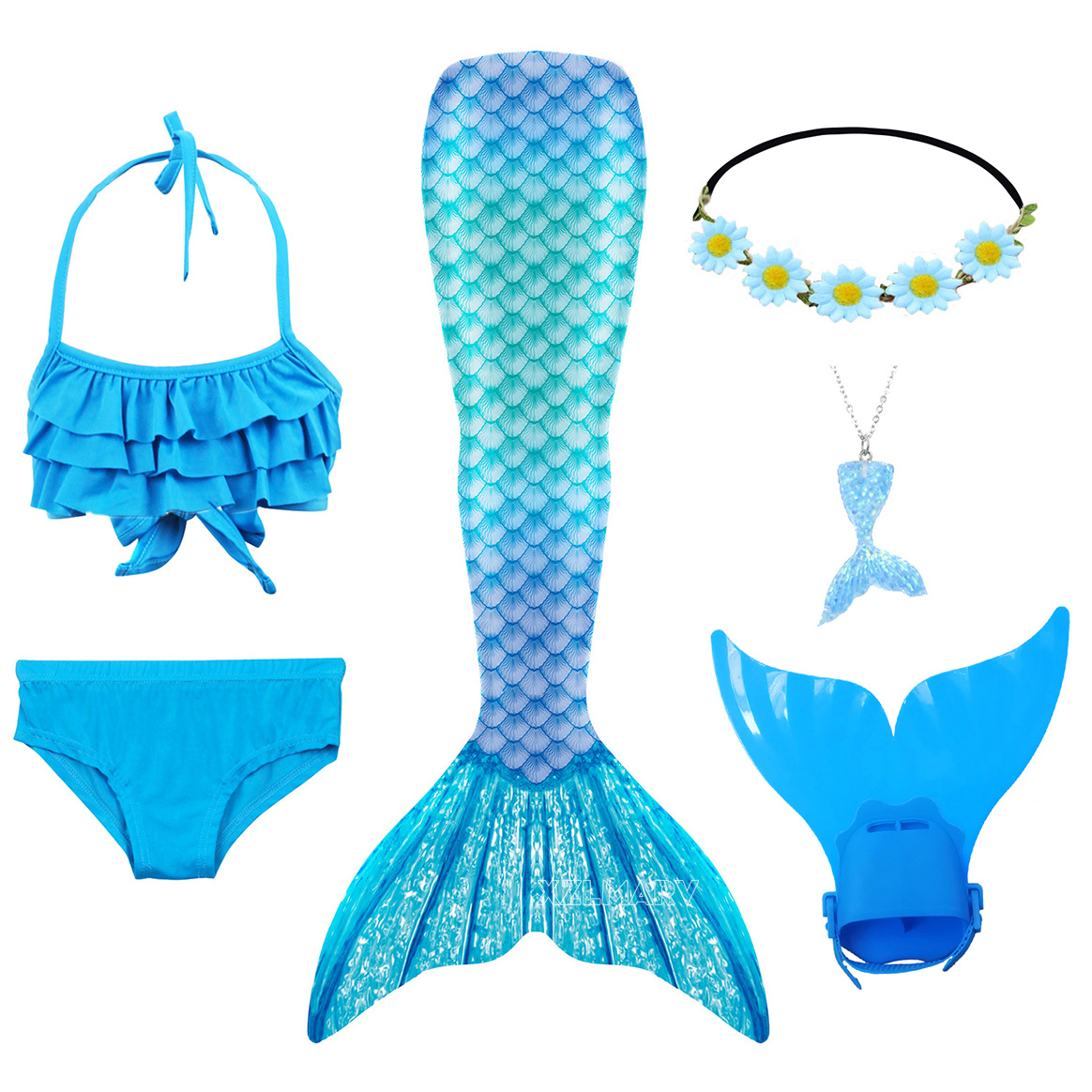 Swim Trunk Shorts - Girls Swimming Mermaid Tail Girl Ariel