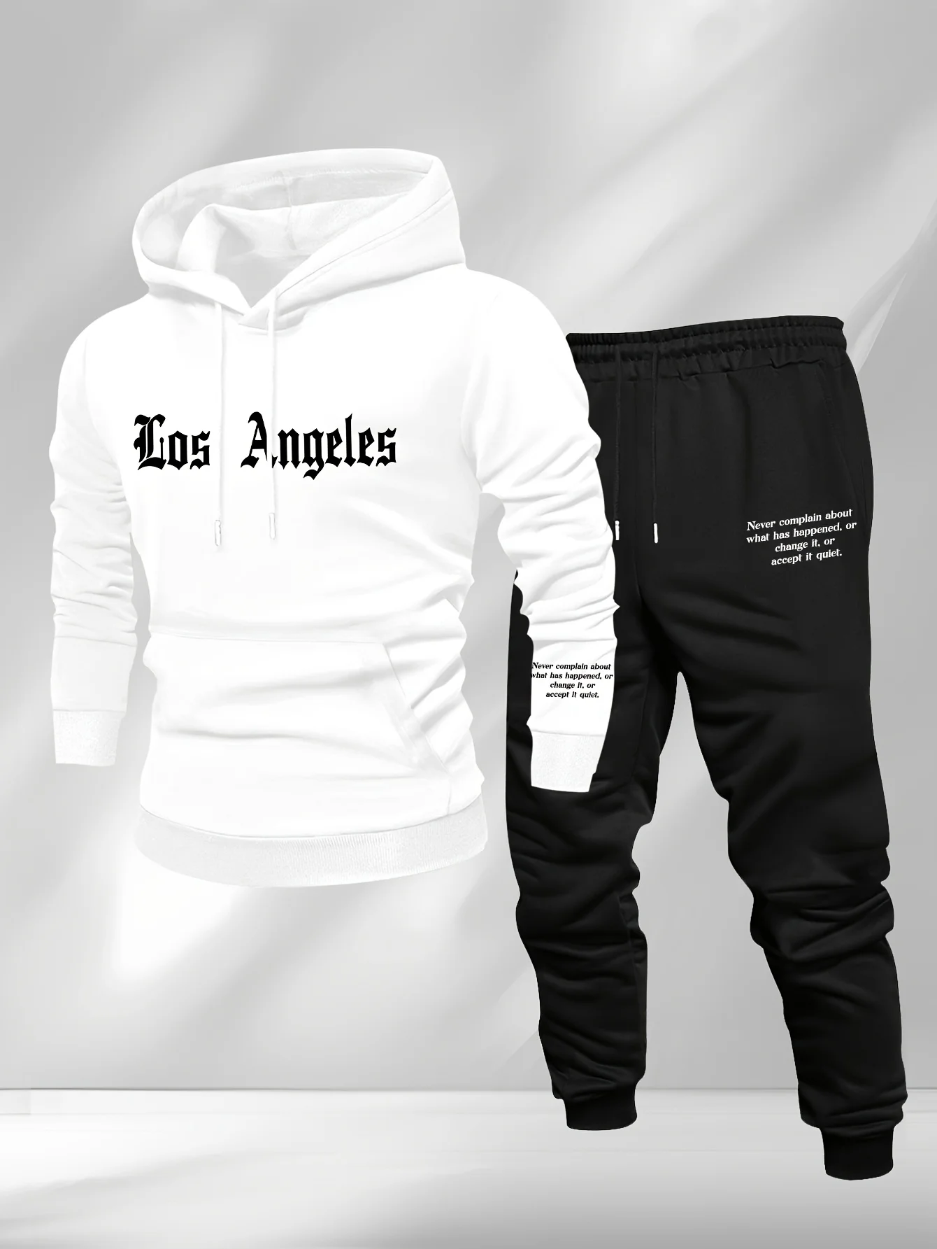 Streetwear Hoodie - Men Gothic Los Angeles & Slogan