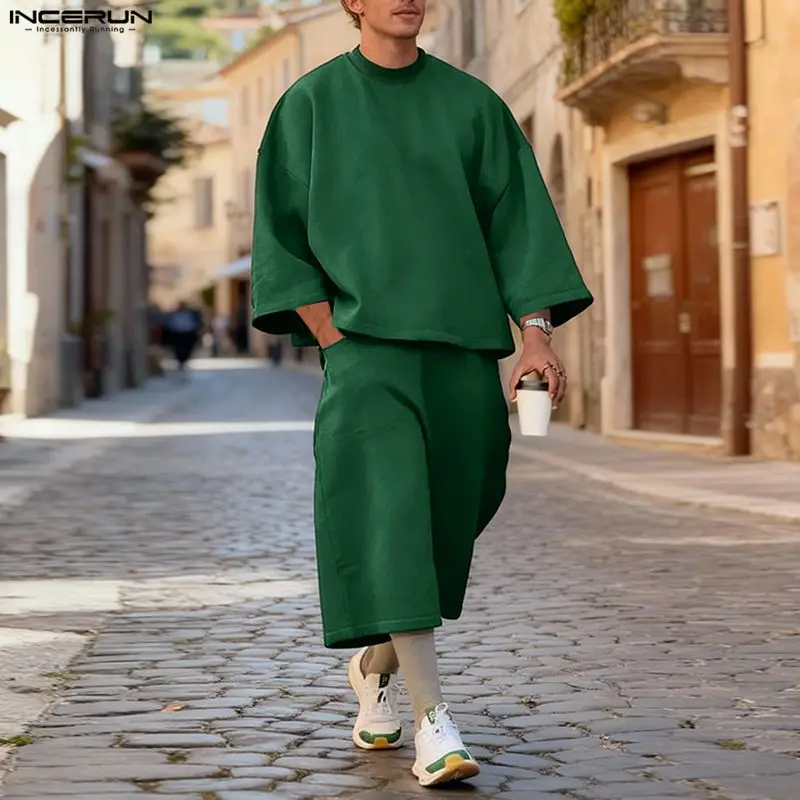 INCERUN Men Sets Solid Color B - đánh giá và giá Streetwear Hoodie