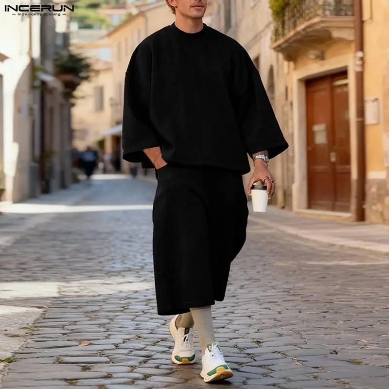 INCERUN Men Sets Solid Color B - đánh giá và giá Streetwear Hoodie