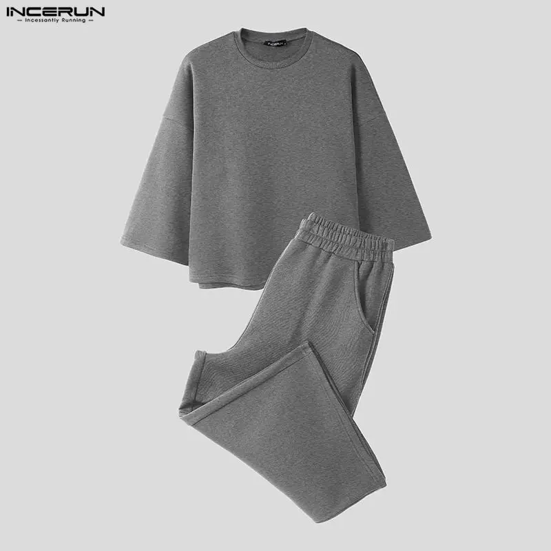 INCERUN Men Sets Solid Color B - đánh giá và giá Streetwear Hoodie