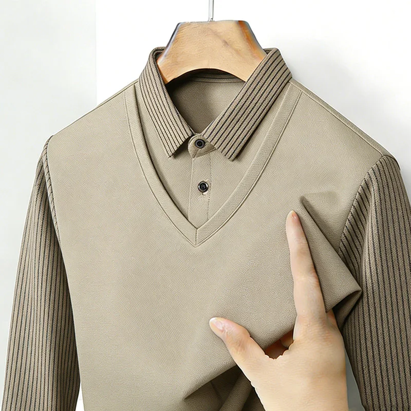 Men's Fake Two Piece Shirt Col - đánh giá và giá Mens Fashion Trend