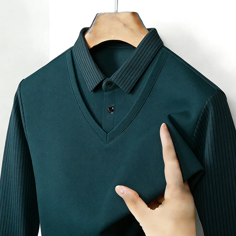 Men's Fake Two Piece Shirt Col - đánh giá và giá Mens Fashion Trend