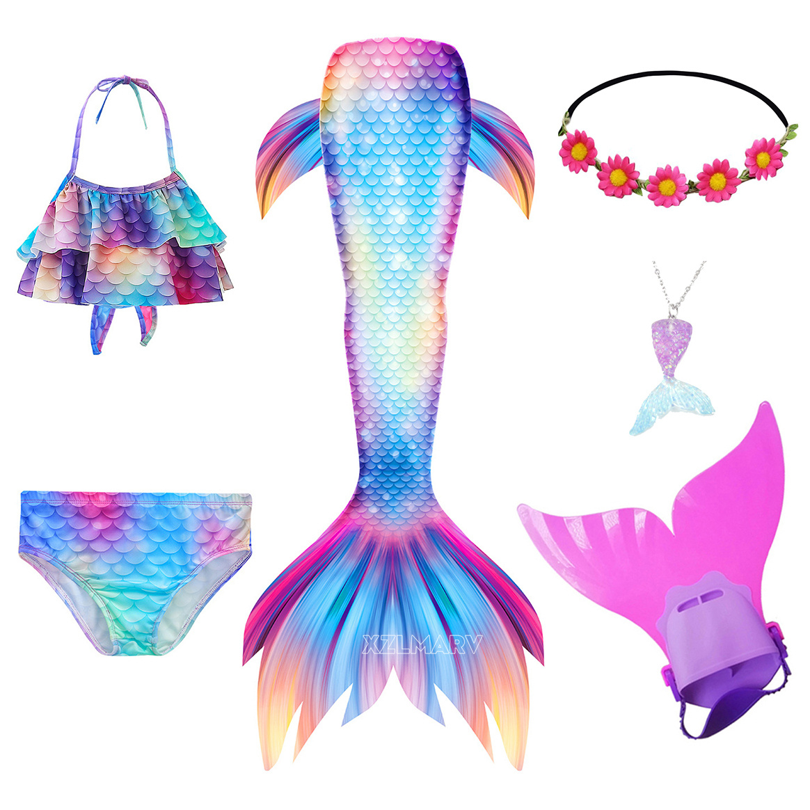Girls Swimming Mermaid Tail Gi - đánh giá và giá Swim Trunk Shorts