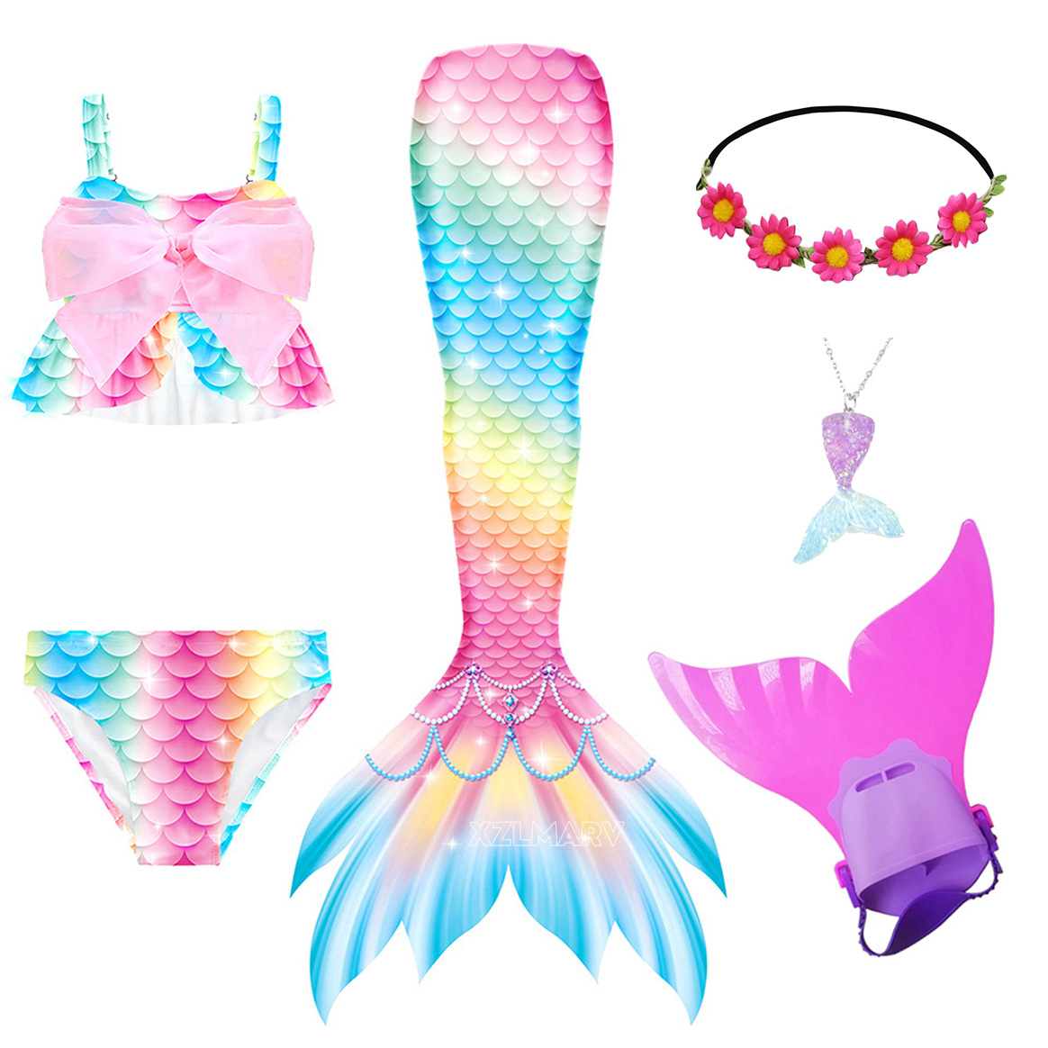 Girls Swimming Mermaid Tail Gi - đánh giá và giá Swim Trunk Shorts
