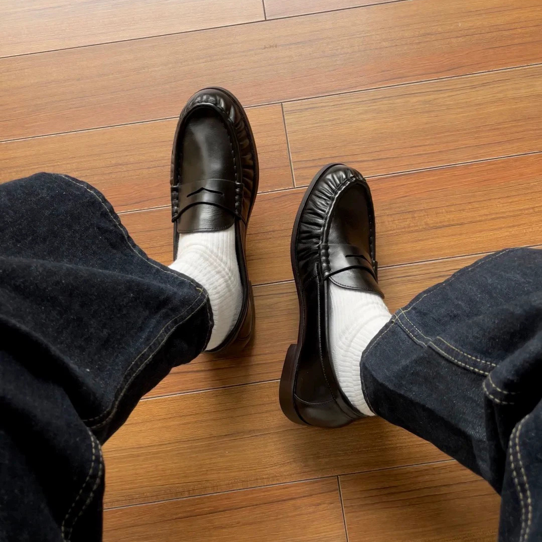 Wrinkles Round Head Male Flats - đánh giá và giá Mens Fashion Zapatos