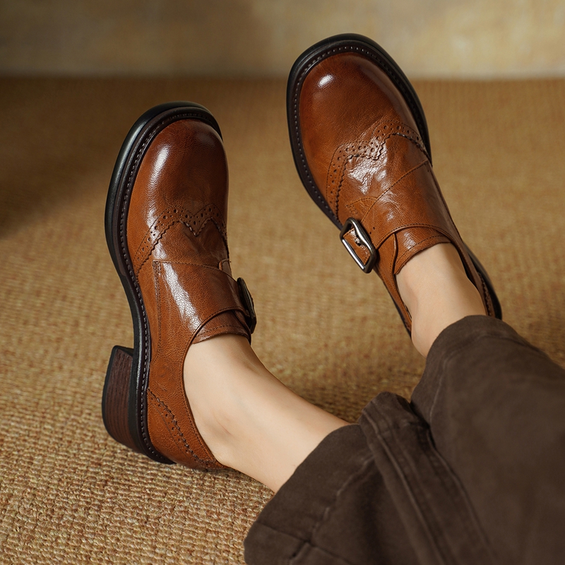2027 New Buckle Brogue Shoes f - đánh giá và giá Oxford Shoes Brogue