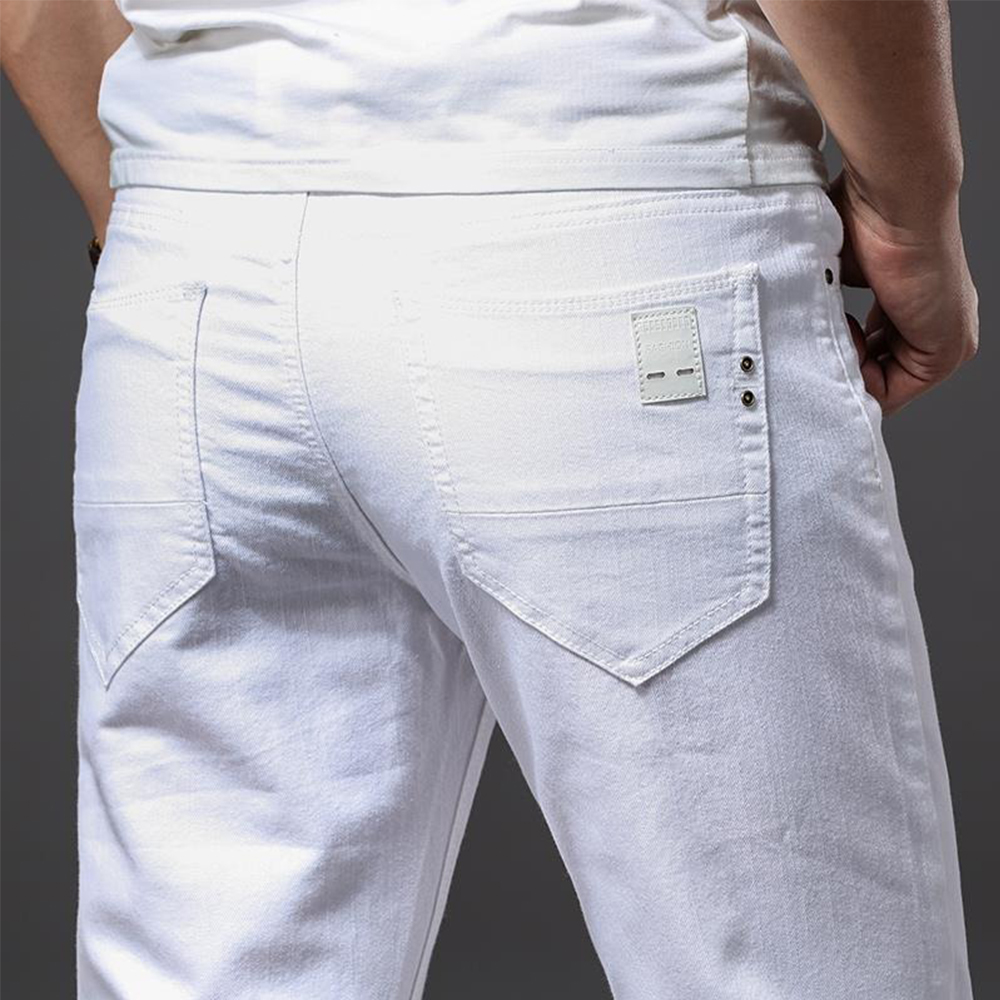 Men White Jeans Elasticity Str - đánh giá và giá Men'S Fashion For 60 Year Old