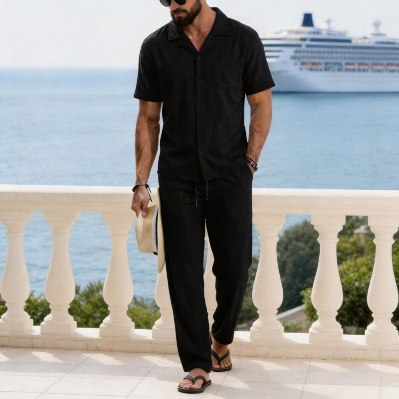 Men Linen Blend Short Sleeve S - đánh giá và giá Linen Shirt Summer