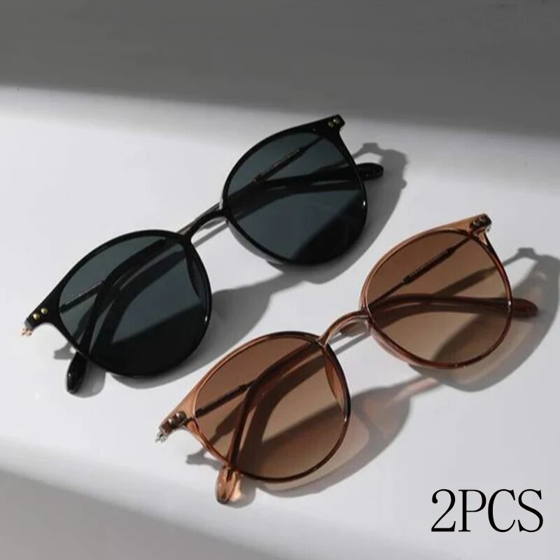 2PCS Women Men Small Round Sun - đánh giá và giá Men'S Fashion Round Glasses