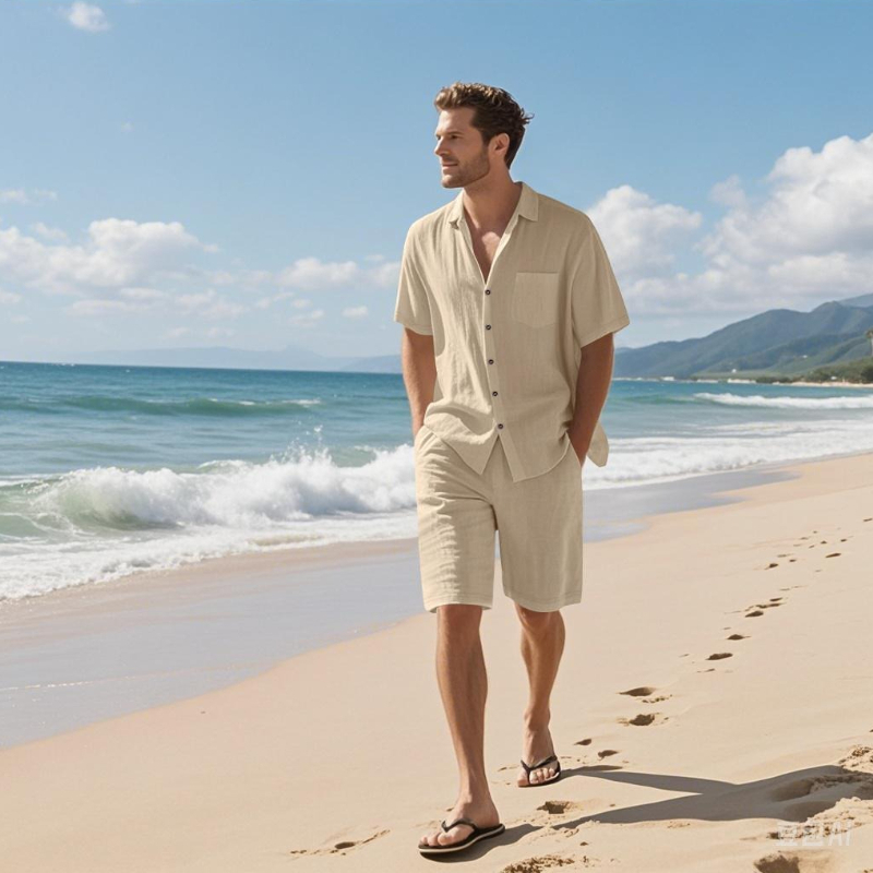 High-End Men's Summer Shorts S - đánh giá và giá Linen Shirt Summer