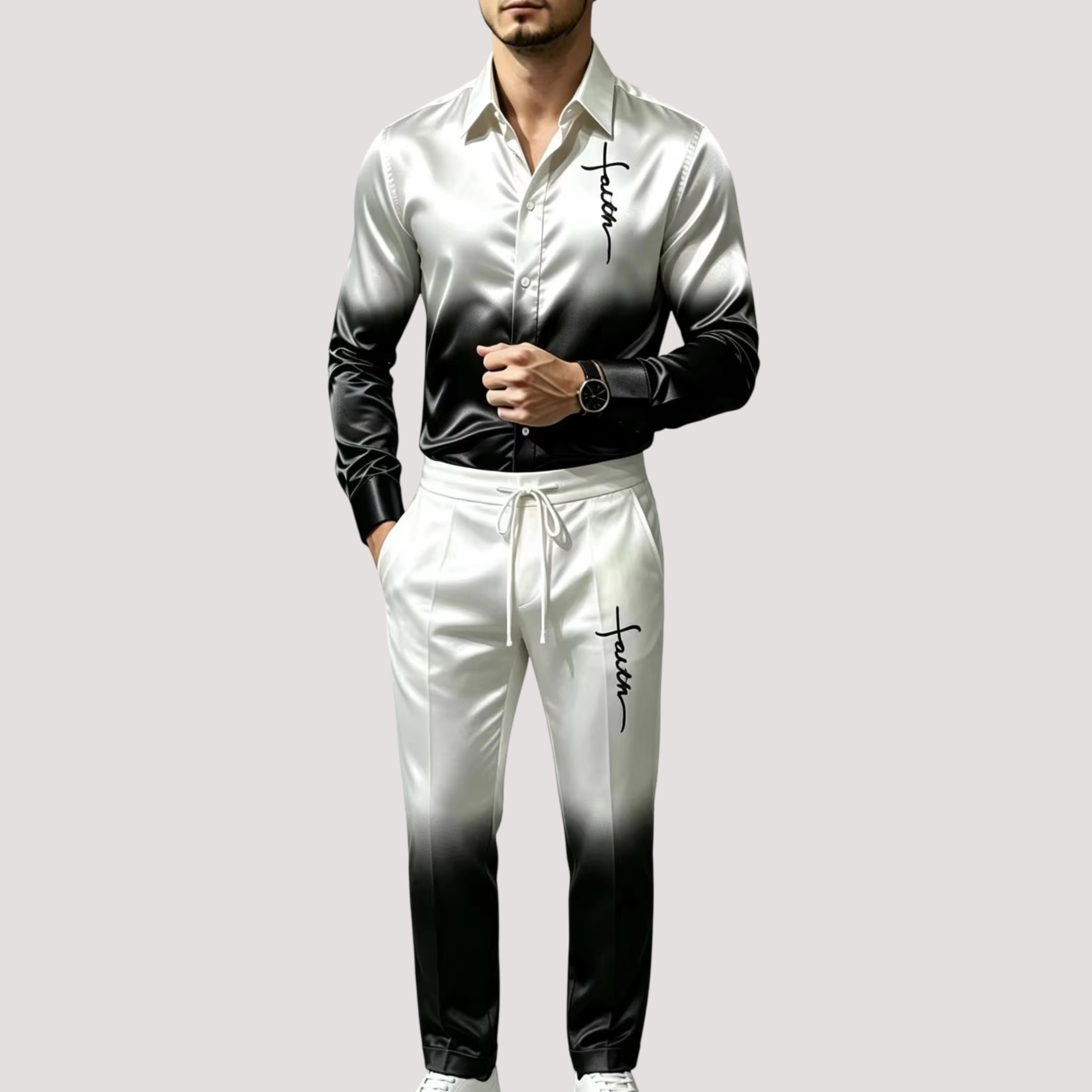Men's Satin Silk Sports Suit T - đánh giá và giá Mens Fashion Trend