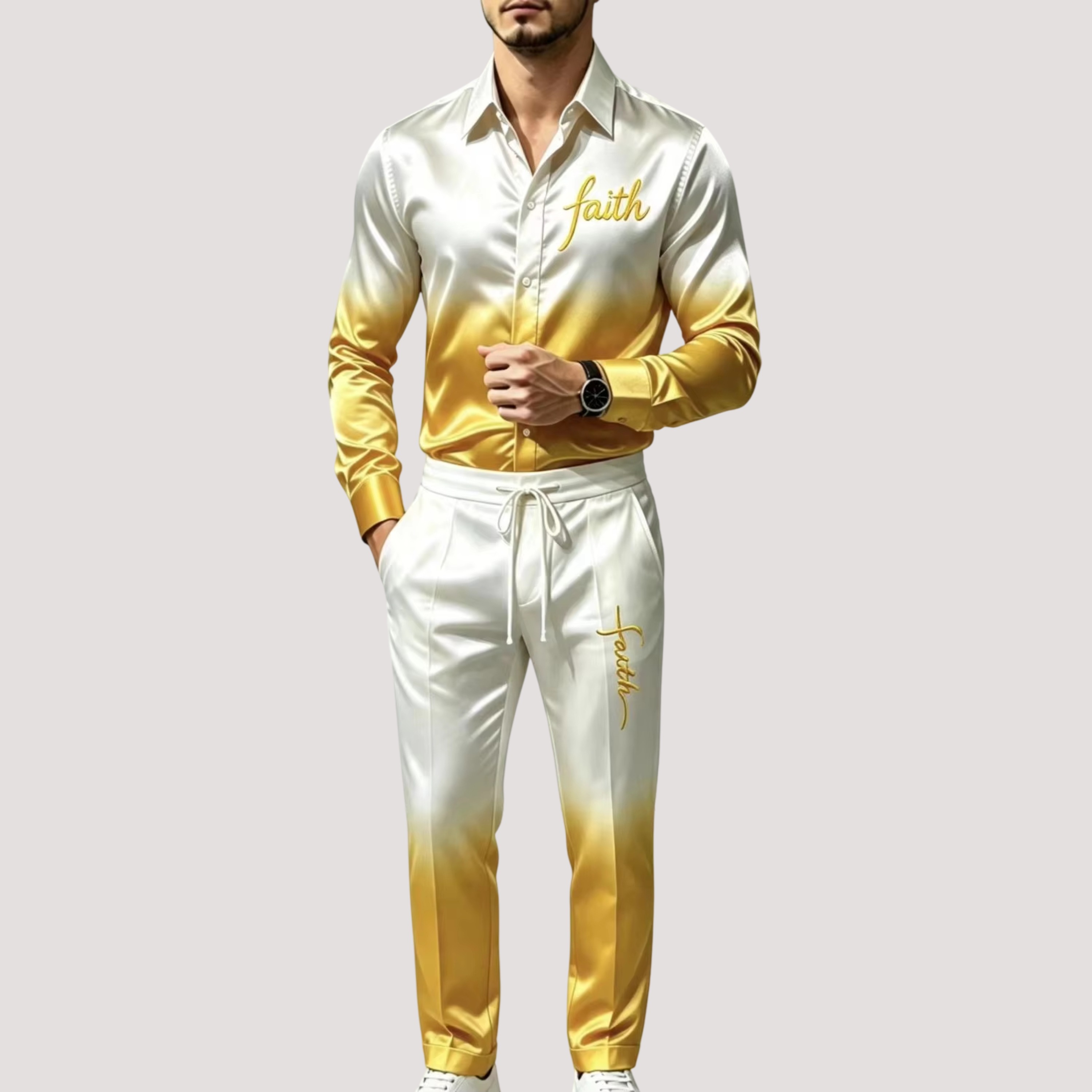 Men's Satin Silk Sports Suit T - đánh giá và giá Mens Fashion Trend