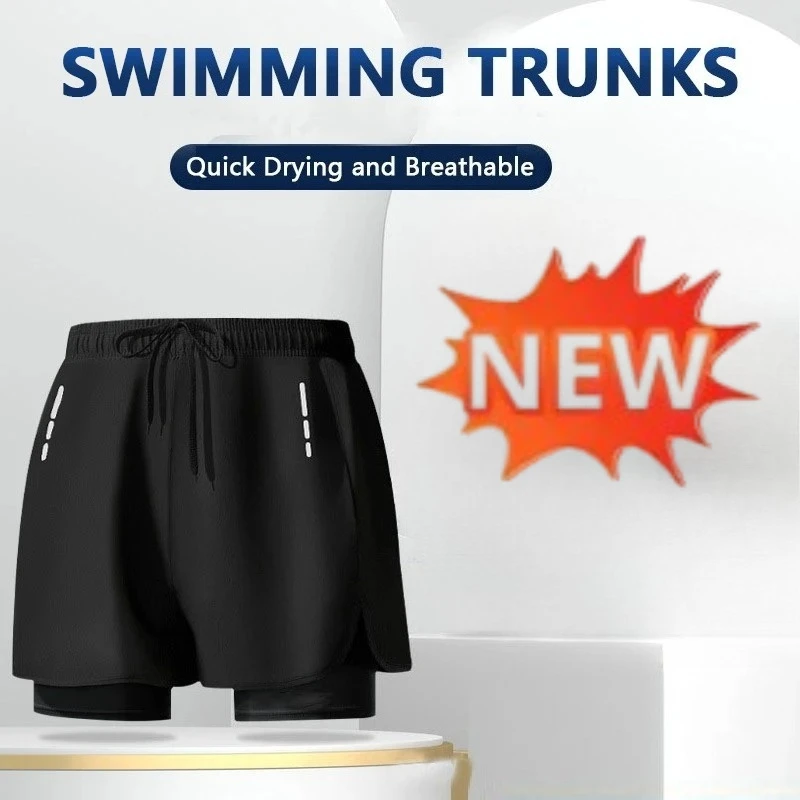 Men's 2‑in‑1 Swim Trunks Quick - đánh giá và giá Swim Trunk Shorts