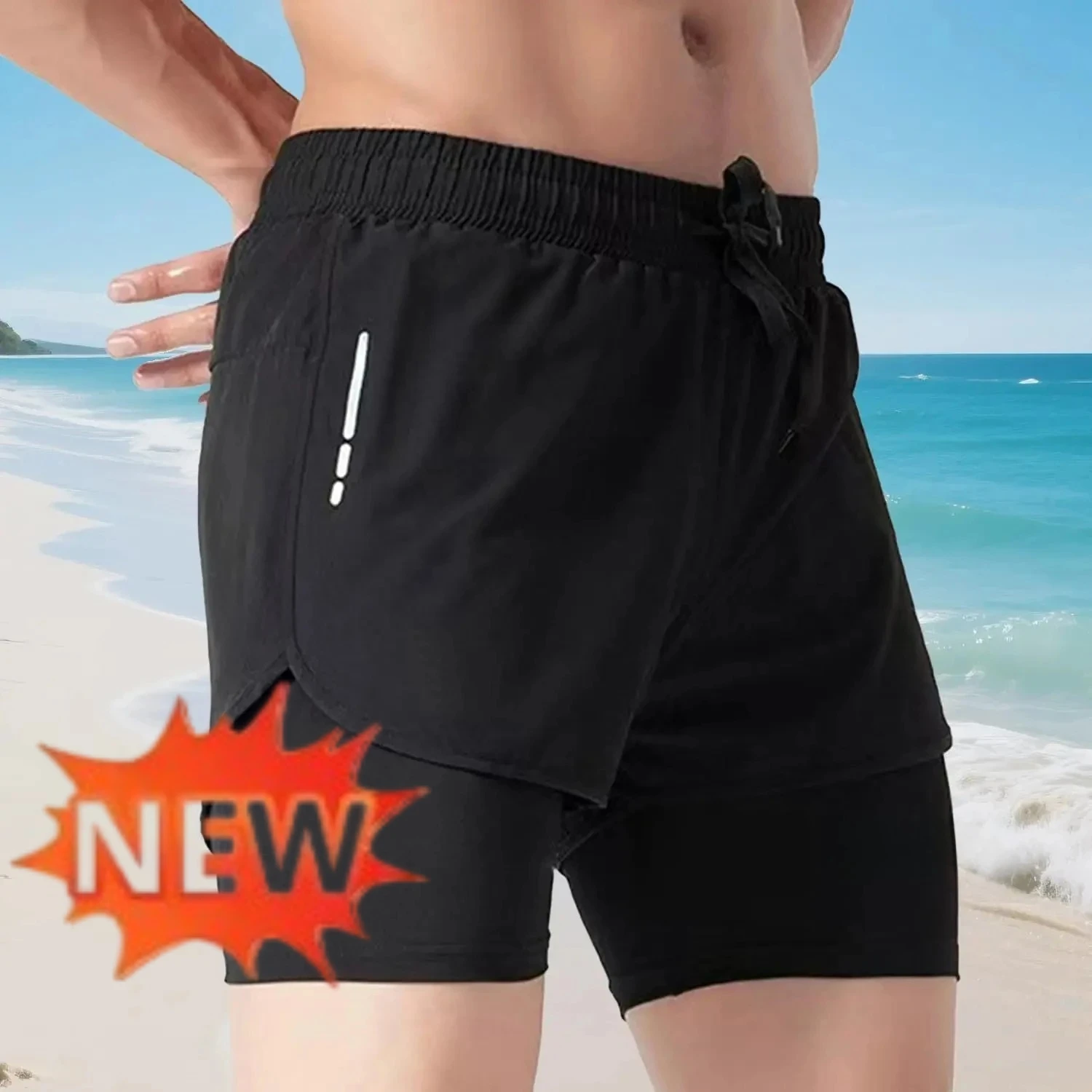 Men's 2‑in‑1 Swim Trunks Quick - đánh giá và giá Swim Trunk Shorts