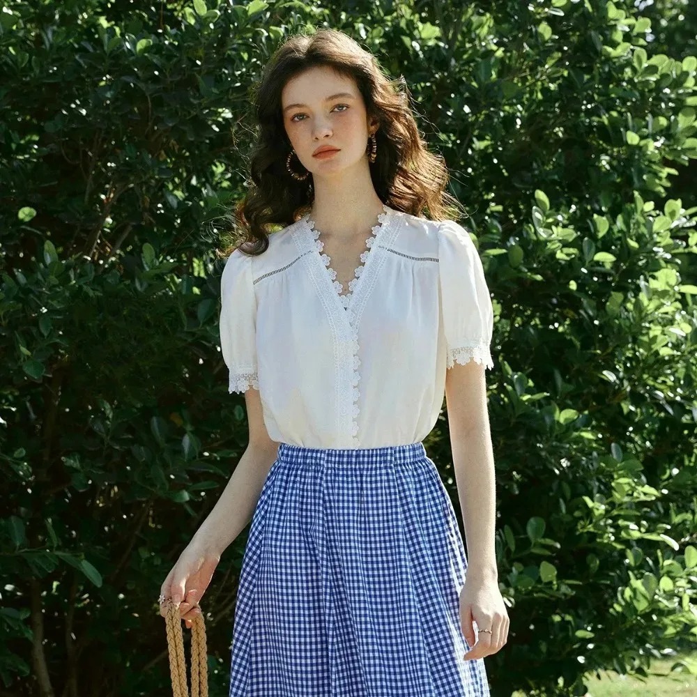 OLrain Lyocell Women French Wh - đánh giá và giá Linen Shirt Summer