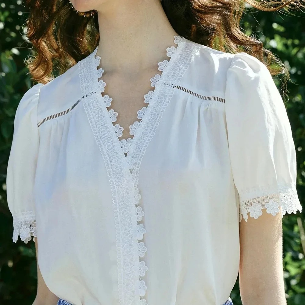 OLrain Lyocell Women French Wh - đánh giá và giá Linen Shirt Summer