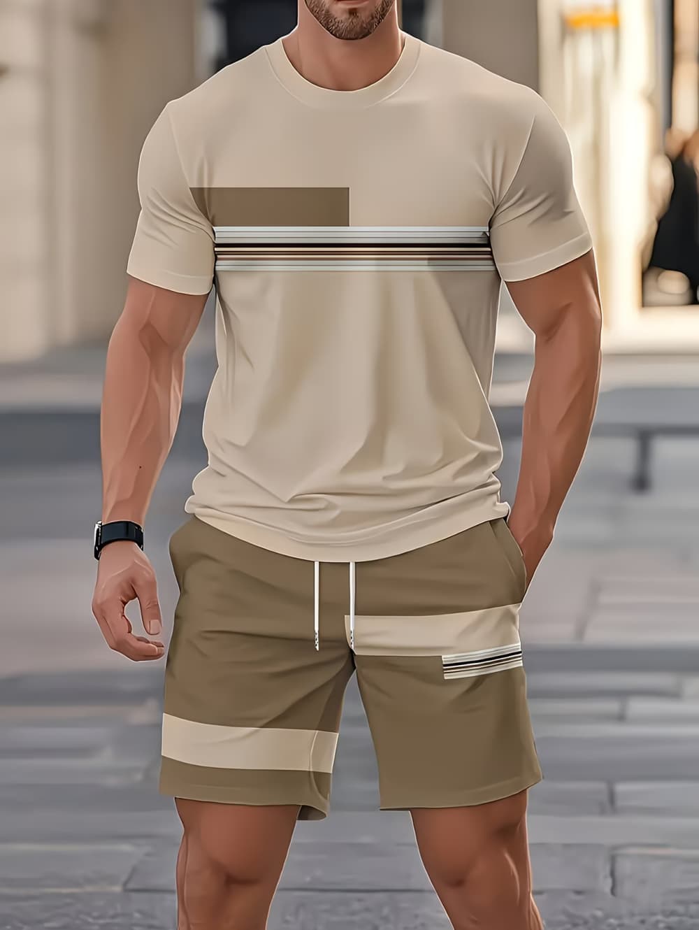 Men's Summer Sets Funny 3D Str - đánh giá và giá Mens Fashion Trend