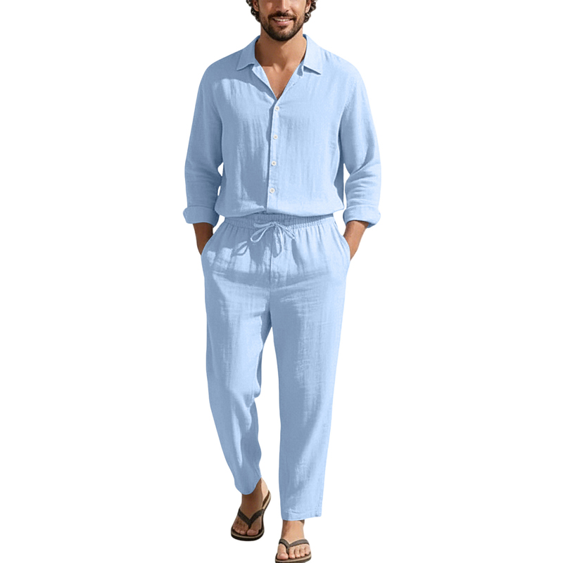 Spring Summer Linen Casual Set - đánh giá và giá Linen Shirt Summer