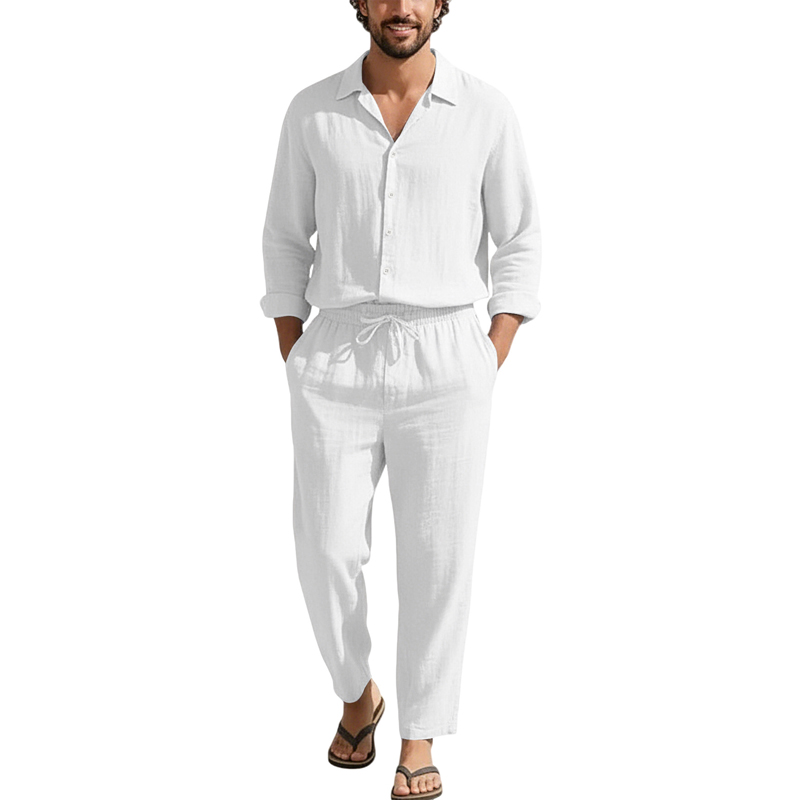 Spring Summer Linen Casual Set - đánh giá và giá Linen Shirt Summer