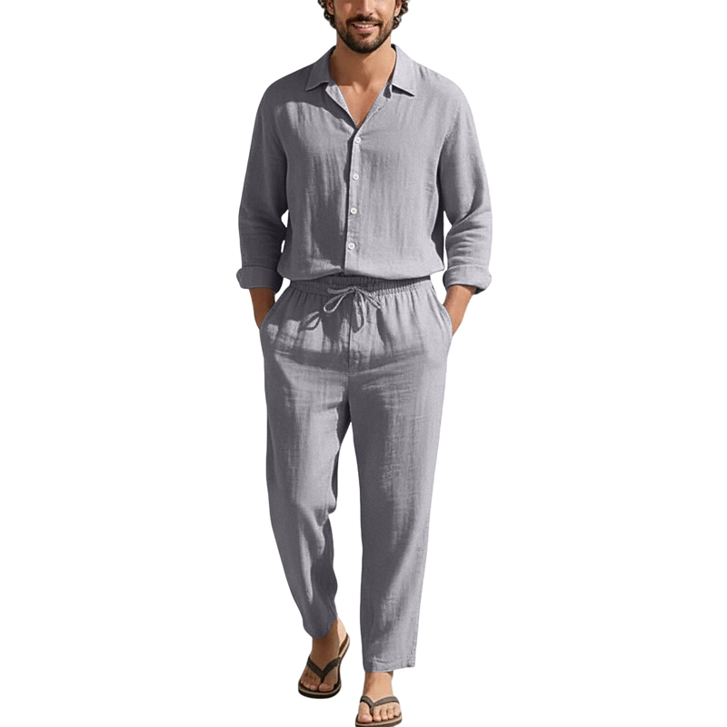 Spring Summer Linen Casual Set - đánh giá và giá Linen Shirt Summer