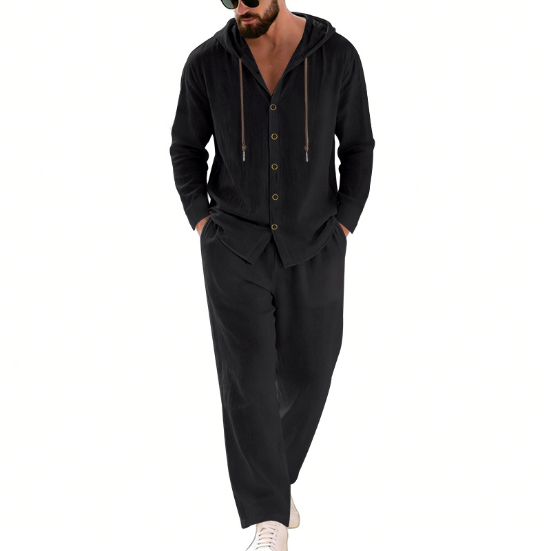 Men's Linen Casual, Hooded But - đánh giá và giá Linen Shirt Summer